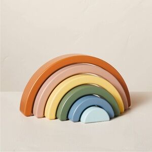 NWT Rainbow Wooden Block Stacker, 6 piece